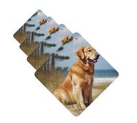 Golden Retriever Lot de 4 cartes parfumées à suspendre pour voiture, aromathérapie, armoire, salle de bain, voiture, miroir intérieur
