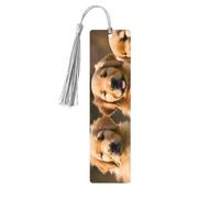 Golden Retriever Lot de 5 marque-pages artistiques pour femme, pompons en bois, fournitures d'étude