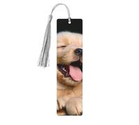 Golden Retriever Lot de 5 marque-pages en bois avec pompons, motif chiens et chiots