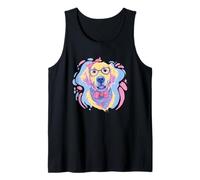 Golden Retriever Lunettes Bleues pour Amoureux des Chiens Rose Débardeur