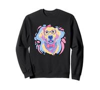 Golden Retriever Lunettes Bleues pour Amoureux des Chiens Rose Sweatshirt