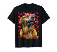 Golden Retriever Lunettes Coeur Rose Saint-Valentin Chien T-Shirt