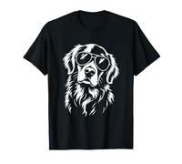 Golden Retriever Lunettes de Soleil Cool Portrait Minimalist T-Shirt