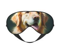 Golden Retriever Masque de sommeil avec impression chien pour homme et femme Impression double face en soie douce