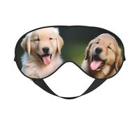 Golden Retriever Masque de sommeil doux et confortable avec sangle réglable en tissu respirant pour la maison, les voyages, le camping et plus encore