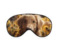 Golden Retriever Masque pour les yeux de tournesol pour homme et femme, respirant et réglable, masque de sommeil ultra doux, bandeau de voyage léger pour avion, sieste, sommeil nocturne