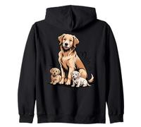 Golden Retriever Mère avec Chiots Chien Mignon Art Sweat à Capuche