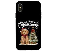 Golden Retriever Merry Christmas Chapeau de Père Noël pour Sapin de Noël Coque pour iPhone X/XS