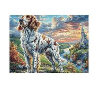 Golden Retriever Mignon Montagne 500 Pieces Casse-tête Personne Âgée en Carton Rigide sans Déformation Facile Débutant Thérapie Occupationnelle Anti-Stress Petit Prix 500 PCS/52×38cm