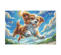Golden Retriever Mignon Plage 1000 Pièces Puzzle Créatif en Carton Anti-Déchirure Difficulté Moyenne Activité Manuelle Loisir Créatif Cadeau Fête des Mères Premium 1000 PCS/75x50cm