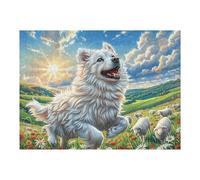 Golden Retriever Mignon Prairie 500 Pieces Casse tête pour Ado en Carton Haute Densité Épais Créatures célestes splendides Facile Débutant Jeu De Société Soirée Entre Amis Cadeau Fête des Pères 500 P