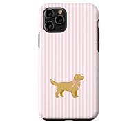 Golden Retriever Nœud rayé Rose Valentine Coque pour iPhone 11 Pro