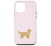 Golden Retriever Nœud rayé Rose Valentine Coque pour iPhone 12 Mini