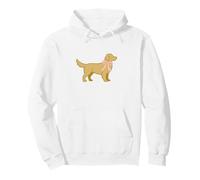 Golden Retriever Nœud rayé Rose Valentine Sweat à Capuche
