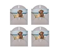 Golden Retriever On The Beach Impression horizontale sur un seul côté Papier nacré pour anniversaire, Halloween, Noël, Halloween, fête d'anniversaire, fête d'anniversaire