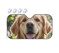 Golden Retriever - Pare-soleil pliable pour pare-brise de voiture - Pare-soleil pour fenêtre avant de voiture - Pour soleil, chaleur et rayons UV - Bloque automatiquement le soleil - Pour voitures