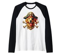 Golden Retriever Pirate Crossbones Halloween Homme, Femme, Enfant Manche Raglan