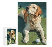 Golden Retriever Playing Golf Puzzle 1000 Pièces Educa Jouet en Bois Cadeau Unique Décoration Intérieure Jeu Éducatif Challenge Toy Adultes Et Enfants À Partir De 14 Ans 1000 PCS