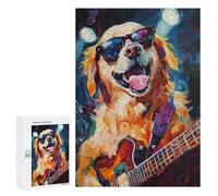 Golden Retriever Playing Guitar -1 Puzzle 1000 Pièces Educa Jouet en Bois Cadeau Unique Décoration Intérieure Jeu Éducatif Challenge Toy Adultes Et Enfants À Partir De 14 Ans 300 PCS