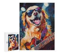 Golden Retriever Playing Guitar -1 Puzzle 1000 Pièces Educa Jouet en Bois Cadeau Unique Décoration Intérieure Jeu Éducatif Challenge Toy Adultes Et Enfants À Partir De 14 Ans 500 PCS