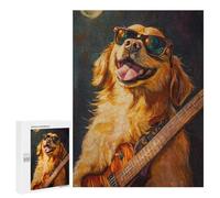 Golden Retriever Playing Guitar-1 Puzzle 1000 Pièces Educa Jouet en Bois Cadeau Unique Décoration Intérieure Jeu Éducatif Challenge Toy Adultes Et Enfants À Partir De 14 Ans 500 PCS
