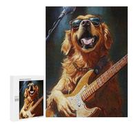 Golden Retriever Playing Guitar-2 Puzzle 1000 Pièces Educa Jouet en Bois Cadeau Unique Décoration Intérieure Jeu Éducatif Challenge Toy Adultes Et Enfants À Partir De 14 Ans 500 PCS
