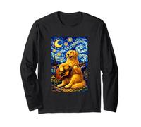 Golden Retriever Playing Guitar Whimsical Art Music Camping Manche Longue