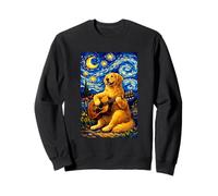 Golden Retriever Playing Guitar Whimsical Art Music Camping Sweatshirt