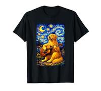 Golden Retriever Playing Guitar Whimsical Art Music Camping T-Shirt