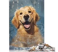 Golden Retriever Pool Dog Puzzle 1000 Pièces Educa Jouet en Bois Divertissement Créatif Décoration Intérieure Jeu Éducatif Challenge Toy Adultes Et Enfants À Partir De 14 Ans 1000pcs (75x50cm)