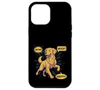 Golden Retriever Pop Art Illustration de Bande dessinée Coque pour iPhone 12 Pro Max
