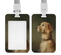 Golden Retriever Porte-badge classique rétractable à clip pour carte de protection pour le travail, le bureau, les médecins, les infirmières