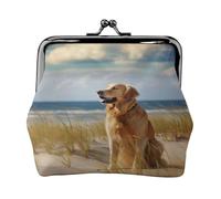 Golden Retriever - Porte-monnaie compact pour femme avec serrure imperméable pour cadeaux de voyage, Noir , Taille unique, Sac à dos décontracté