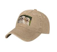 Golden Retriever Puppies Casquette de baseball vintage délavée pour papa Chapeau de golf pour homme et femme Visière réglable, naturel, Taille unique