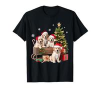 Golden Retriever Puppies Père Noël Family Squad T-Shirt