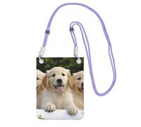 Golden Retriever Puppies Sac à bandoulière pour téléphone portable pour femme et homme - Mini sac à main imperméable pour téléphone portable avec sangle réglable - Pochette de voyage pour téléphone