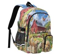 Golden Retriever Puppies Sac à dos de voyage pour ordinateur portable 14" Sac d'école robuste