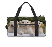 Golden Retriever Puppies Sac de sport pour femme et homme avec compartiment à chaussures étanche Sac de voyage Sac de sport pour salle de sport Yoga, Chiots Golden Retriever, Taille unique
