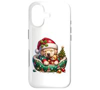 Golden Retriever Puppy in Christmas Dog Pajamas White Xmas Coque pour iPhone 17