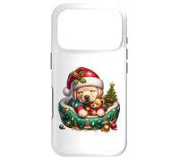 Golden Retriever Puppy in Christmas Dog Pajamas White Xmas Coque pour iPhone 17 Pro