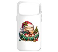 Golden Retriever Puppy in Christmas Dog Pajamas White Xmas Coque pour iPhone 17 Pro Max