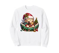 Golden Retriever Puppy in Christmas Dog Pajamas White Xmas Sweatshirt