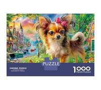 Golden Retriever Puzzle 1000 PiècesChihuahua pour Débutants Impression HD sur Carton Stimuler l'esprit Édition Limitée Prix Promo 38x26cm/1000pcs
