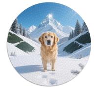 Golden Retriever, Puzzle Circulaire 1000 Pièces Enrichi Dechien de Compagnie, pour Esprit Curieux Et Aimant Les Défis Visuels 1000pcs (67.5x67.5cm)