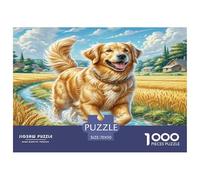 Golden Retriever Puzzle De 1000 Pièces: Golden Retriever Jeu DéfiAnt pour Les Adultes, Jouets ÉduChatifs Et Puzzles De Décoration De La Maison 70x50cm/1000pcs