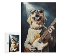 Golden Retriever Rock Star -1 Puzzle 1000 Pièces Educa Jouet en Bois Cadeau Unique Décoration Intérieure Jeu Éducatif Challenge Toy Adultes Et Enfants À Partir De 14 Ans 300 PCS