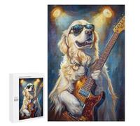 Golden Retriever Rock Star Puzzle 1000 Pièces Educa Jouet en Bois Cadeau Unique Décoration Intérieure Jeu Éducatif Challenge Toy Adultes Et Enfants À Partir De 14 Ans 1000 PCS