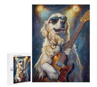 Golden Retriever Rock Star Puzzle 500 Pièces Educa Jouet en Bois Cadeau Unique Décoration Intérieure Jeu Éducatif Challenge Toy Adultes Et Enfants À Partir De 14 Ans 500 PCS