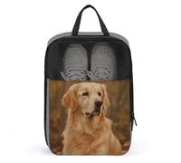 Golden Retriever - Sac à chaussures de voyage résistant à l'eau avec fermeture éclair - Gris - Taille unique - Moderne, gris, Taille unique, Moderne
