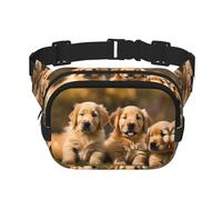 Golden Retriever Sac banane avec sangle réglable Motif chiens chiots animaux domestiques Unisexe
